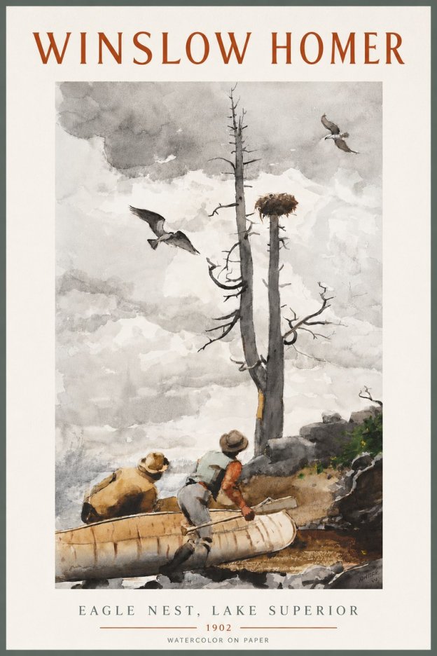 Winslow Homer Eagle Nest, Lake Superior No4 - Juliste
