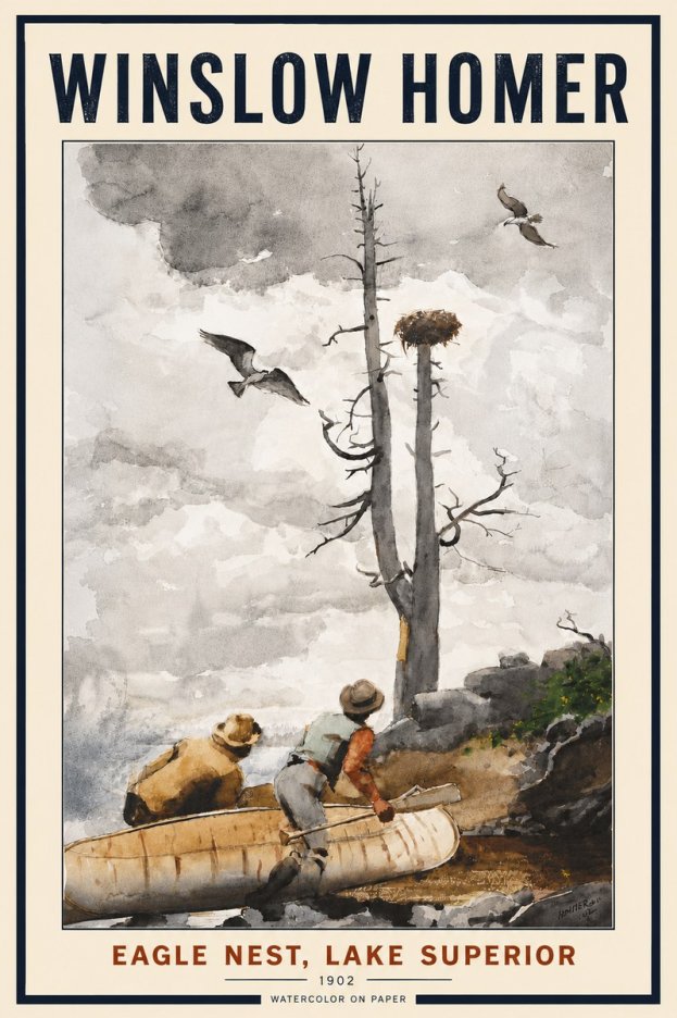 Winslow Homer Eagle Nest, Lake Superior No5 - Juliste