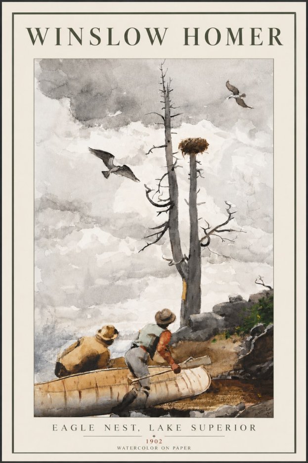 Winslow Homer Eagle Nest, Lake Superior No6 - Juliste