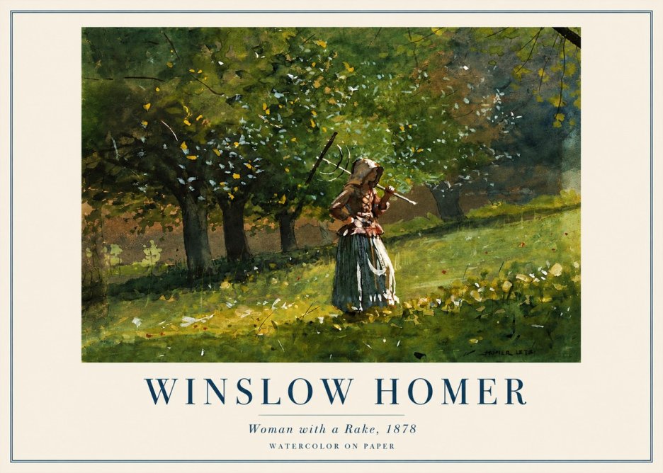 Winslow Homer Woman with a Rake, 1878 No3 - Juliste