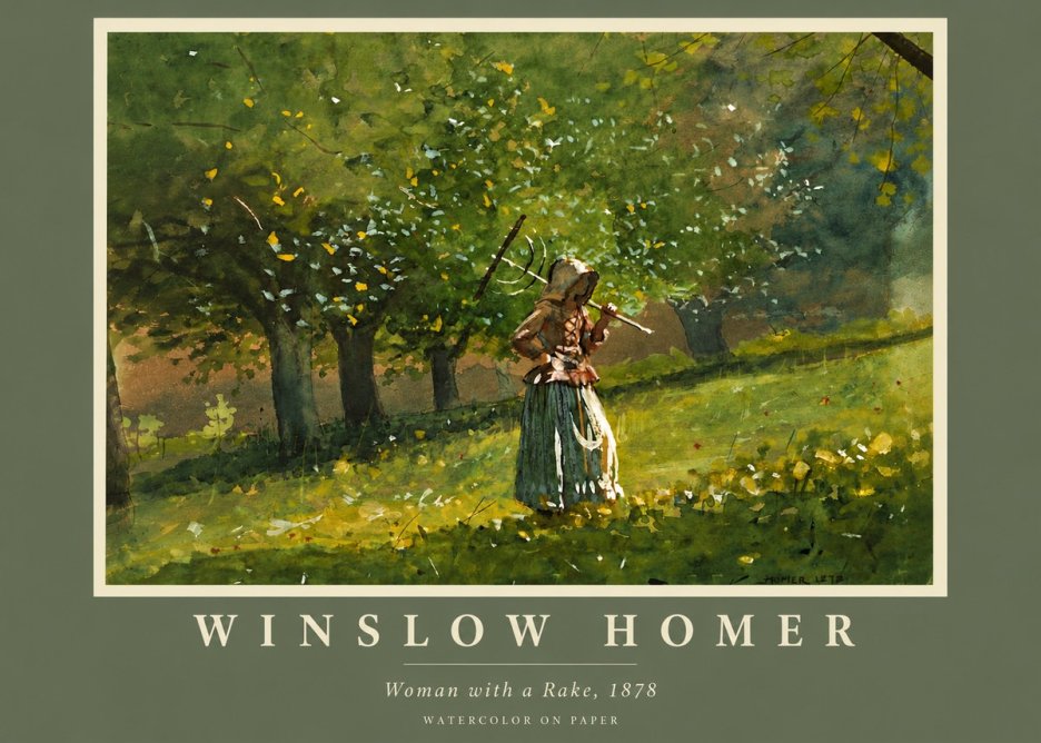 Winslow Homer Woman with a Rake, 1878 No5 - Juliste