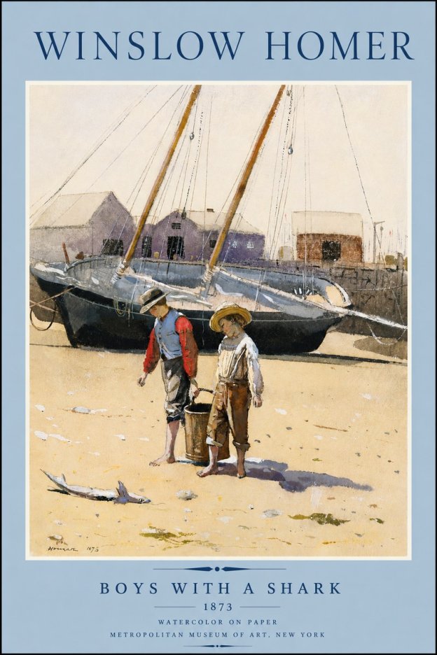 Winslow Homer Boys with a Shark No3 - Juliste