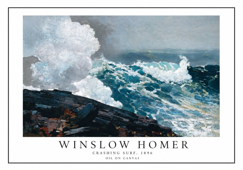 Winslow Homer Crashing Surf, 1896 No3 - Juliste