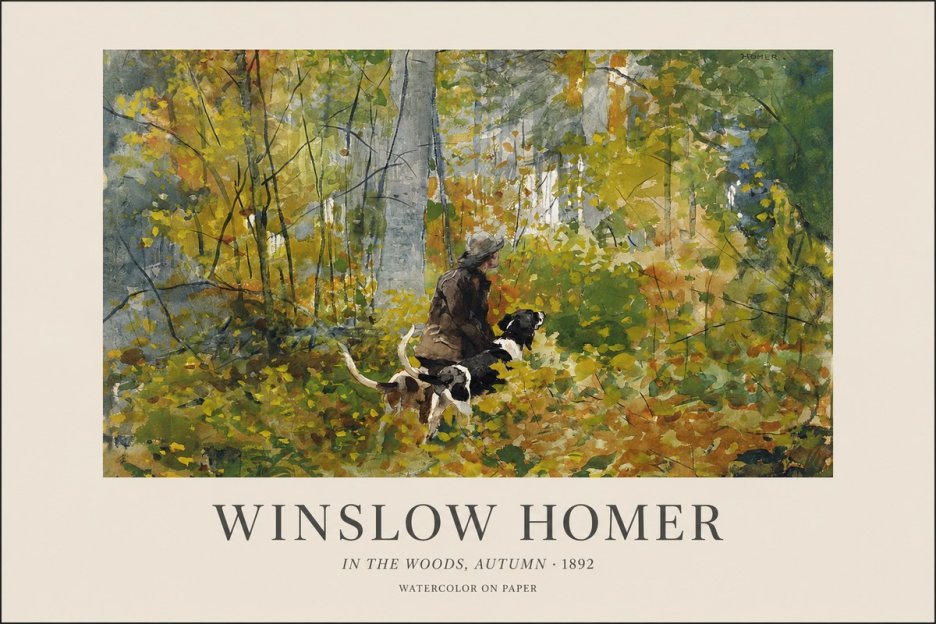 Winslow Homer In the Woods, Autumn No1 - Juliste