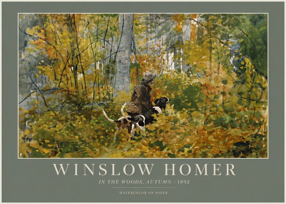 Winslow Homer In the Woods, Autumn No4 - Juliste