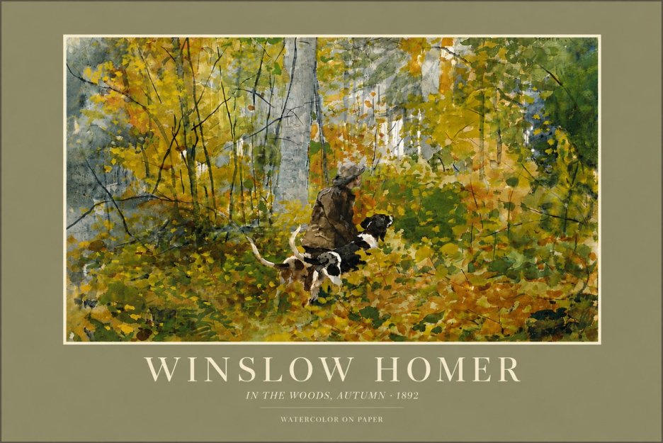 Winslow Homer In the Woods, Autumn No6 - Juliste