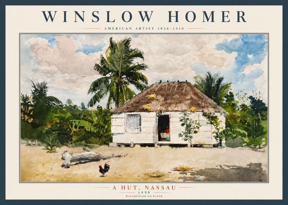 Winslow Homer A Hut, Nassau No5 - Juliste