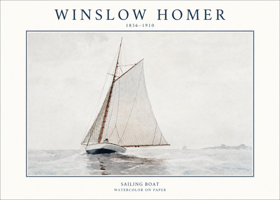 Winslow Homer Sailing Boat No1 - Juliste