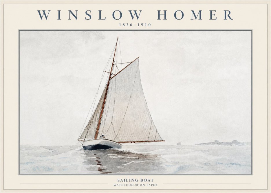 Winslow Homer Sailing Boat No2 - Juliste