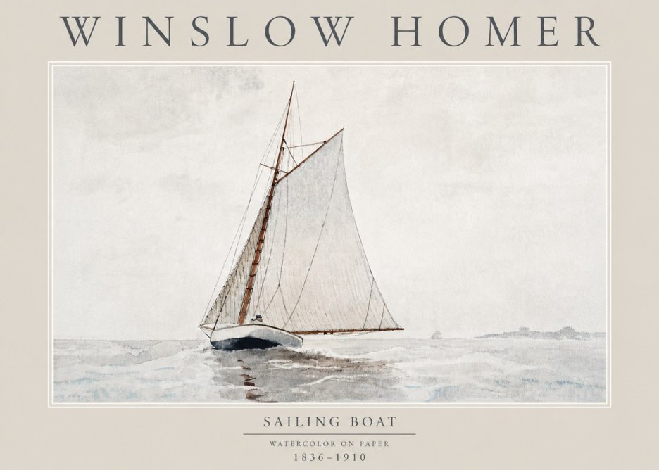 Winslow Homer Sailing Boat No4 - Juliste