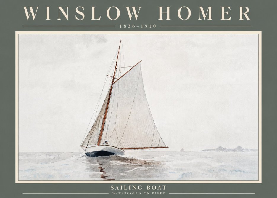 Winslow Homer Sailing Boat No5 - Juliste