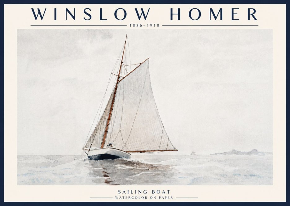 Winslow Homer Sailing Boat No6 - Juliste