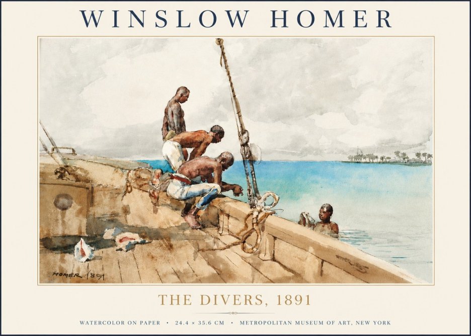 Winslow Homer The Divers (1891) No3 - Juliste