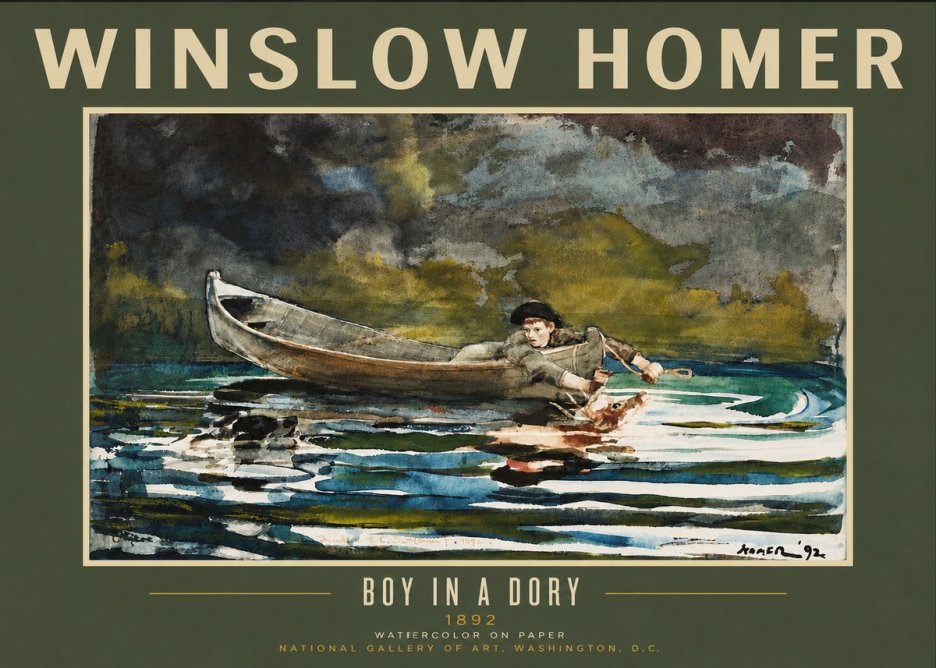 Winslow Homer Boy in a Dory No5 - Juliste