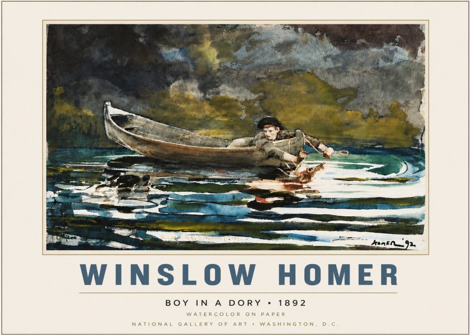 Winslow Homer Boy in a Dory No6 - Juliste