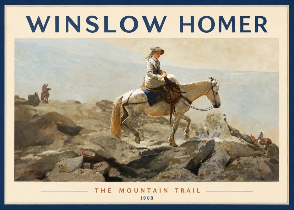 Winslow Homer The Mountain Trail No2 - Juliste