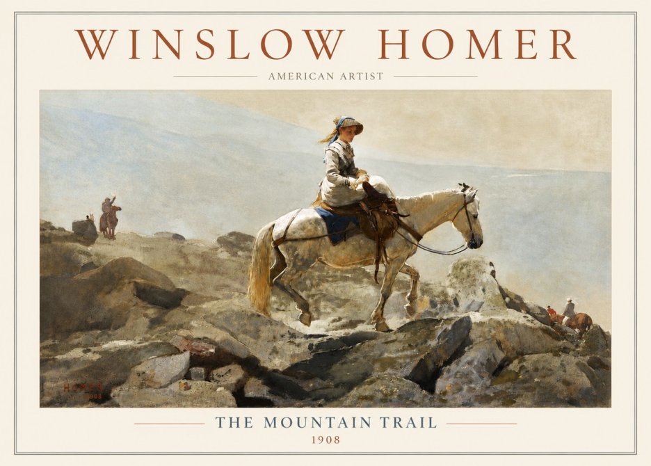 Winslow Homer The Mountain Trail No3 - Juliste