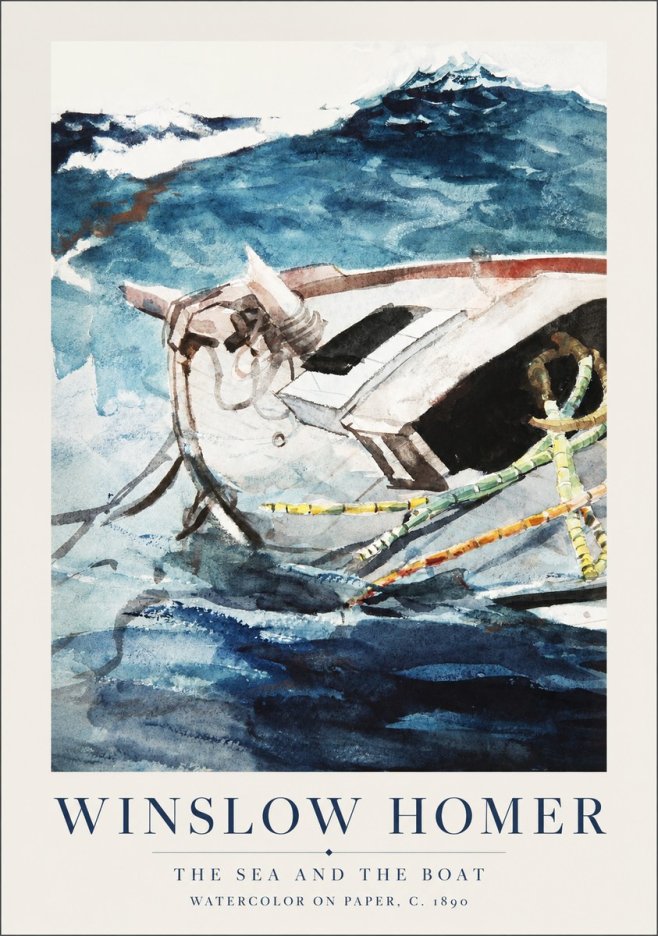 Winslow Homer The Sea and the Boat No1 - Juliste