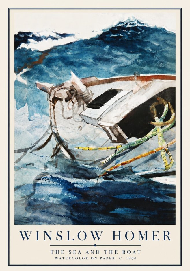 Winslow Homer The Sea and the Boat No5 - Juliste