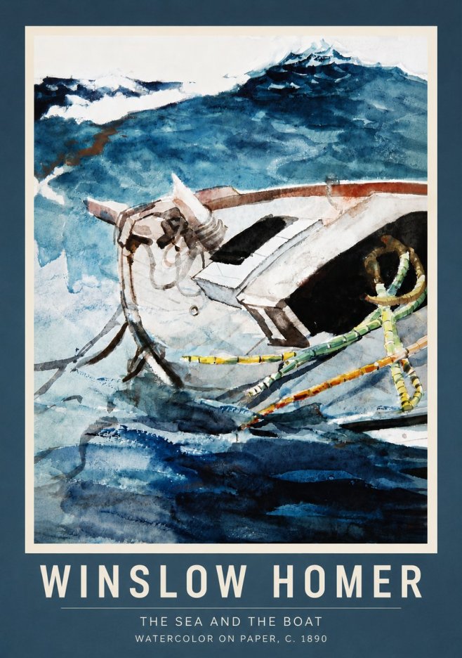 Winslow Homer The Sea and the Boat No6 - Juliste