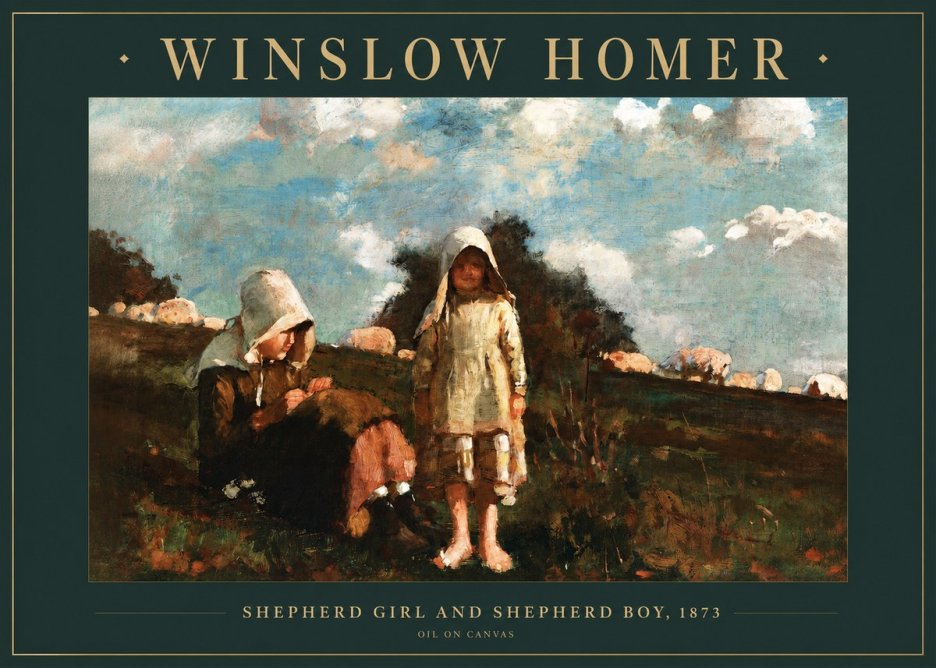 Winslow Homer Shepherd Girl and Shepherd Boy, 1873 No2 - Juliste