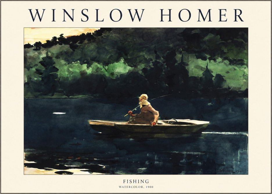 Winslow Homer Fishing No1 - Juliste