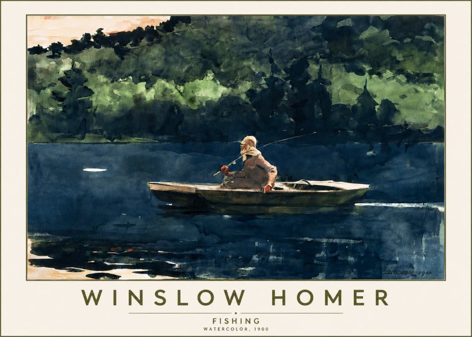 Winslow Homer Fishing No5 - Juliste
