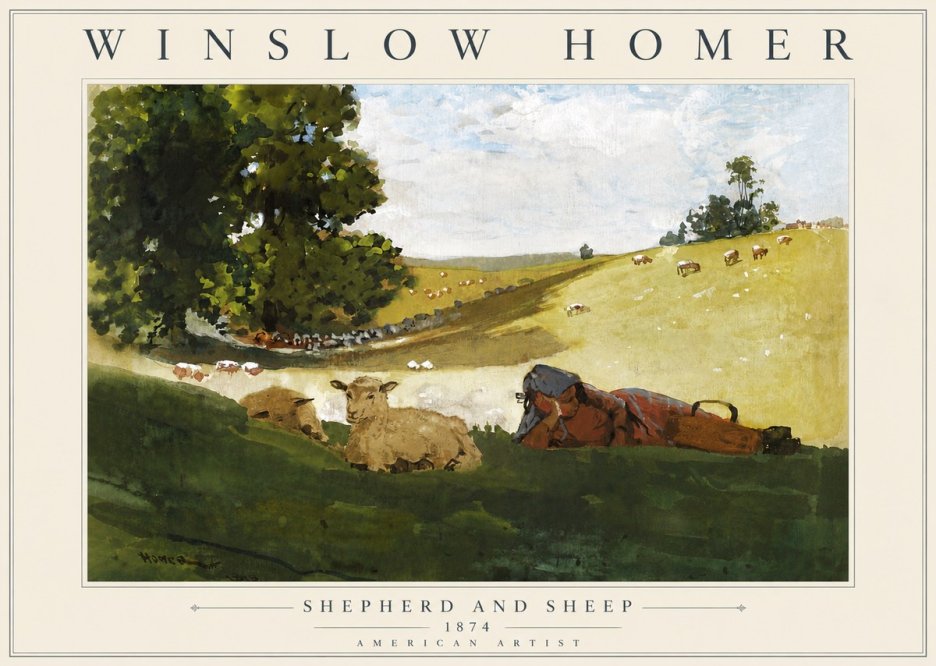 Winslow Homer Shepherd and Sheep No5 - Juliste