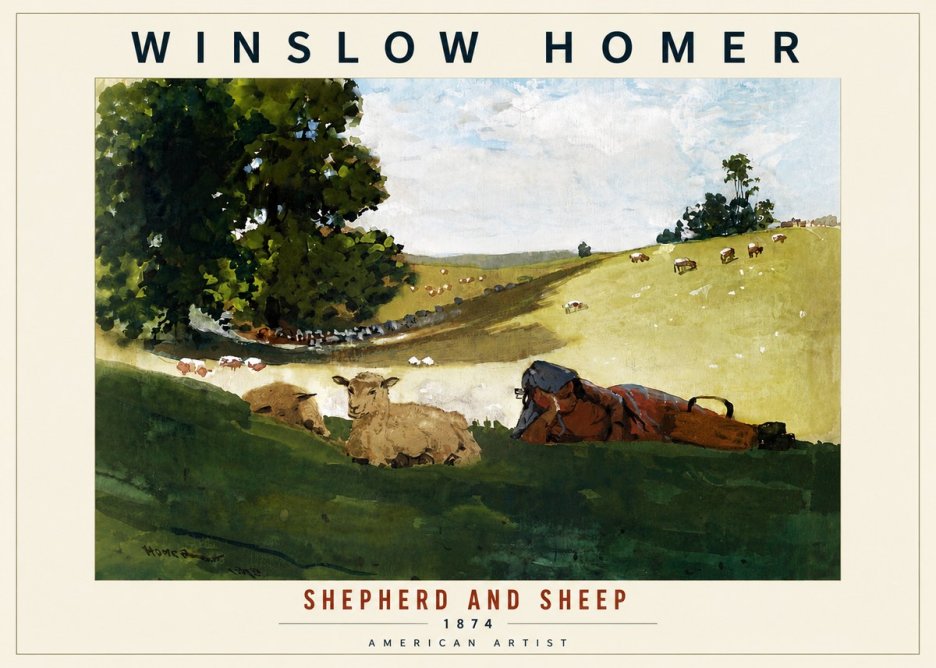 Winslow Homer Shepherd and Sheep No6 - Juliste