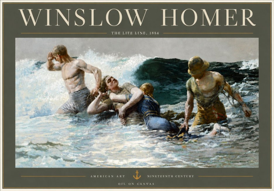 Winslow Homer The Life Line No4 - Juliste