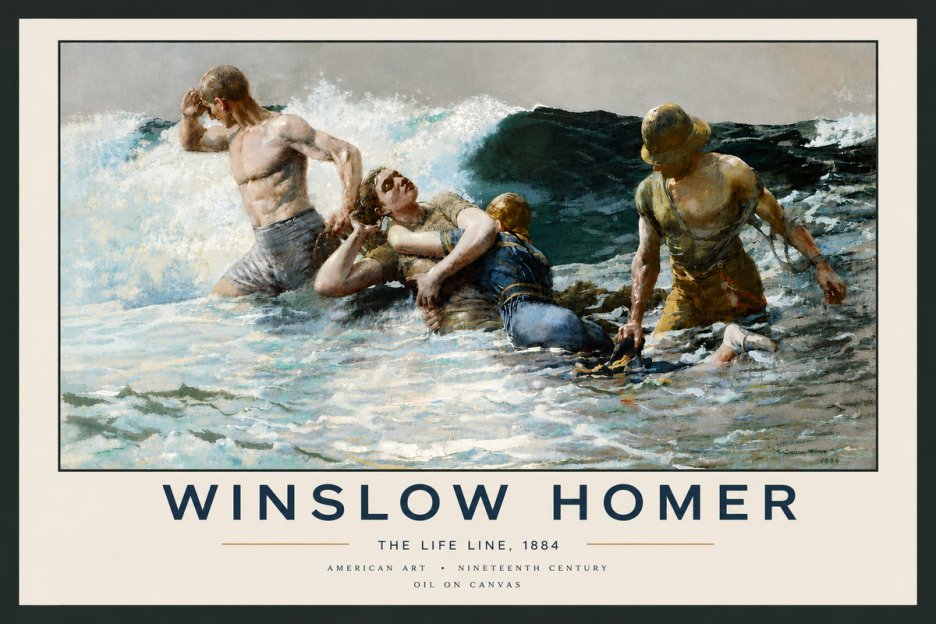 Winslow Homer The Life Line No6 - Juliste