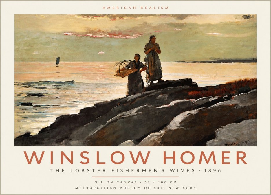 Winslow Homer The Lobster Fishermen's Wives No4 - Juliste