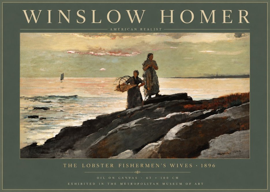 Winslow Homer The Lobster Fishermen's Wives No6 - Juliste