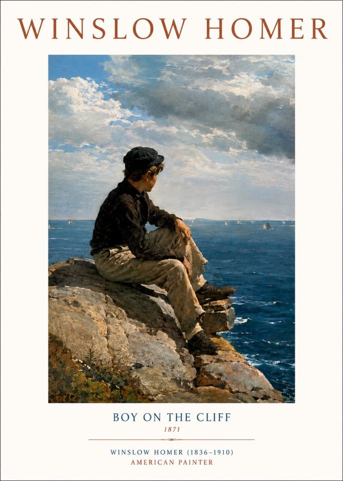 Winslow Homer Boy on the Cliff No3 - Juliste