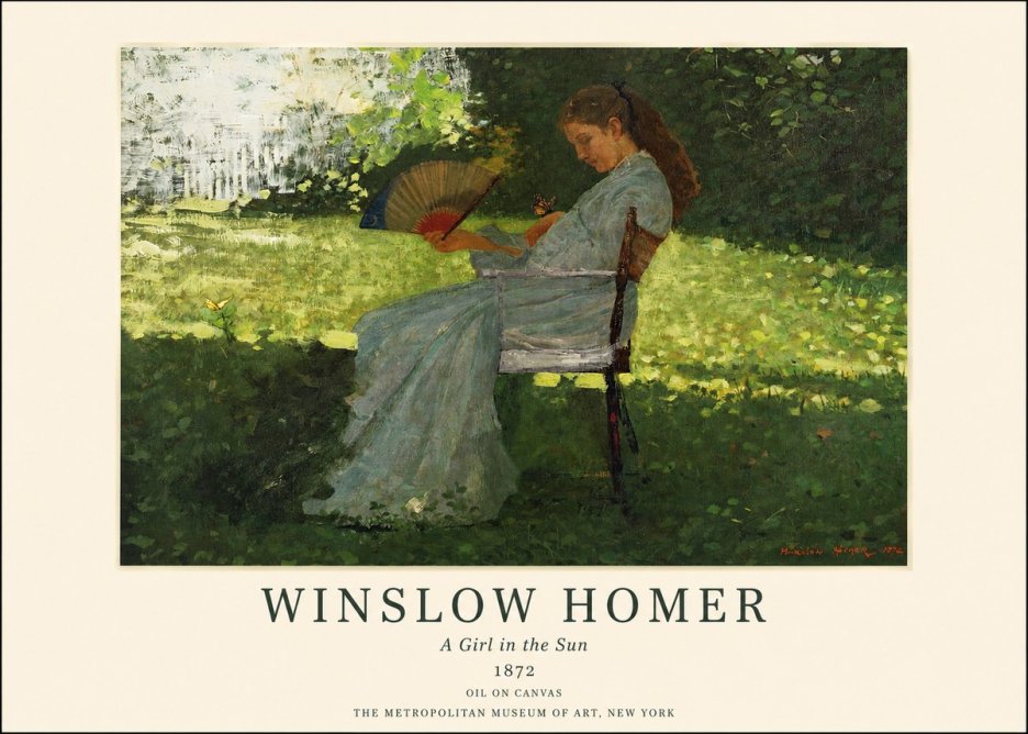 Winslow Homer A Girl in the Sun No1 - Juliste