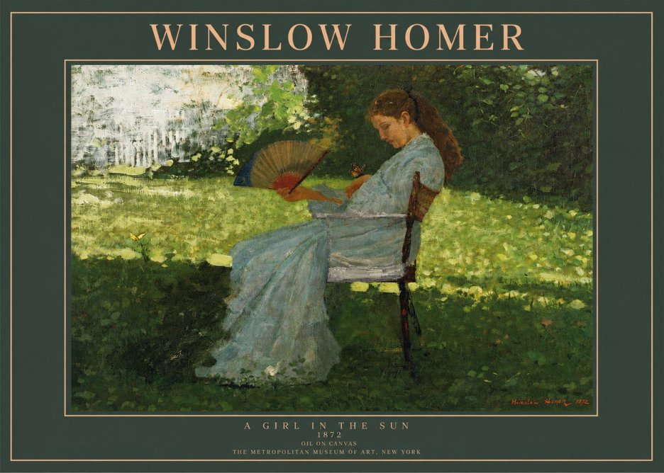 Winslow Homer A Girl in the Sun No2 - Juliste