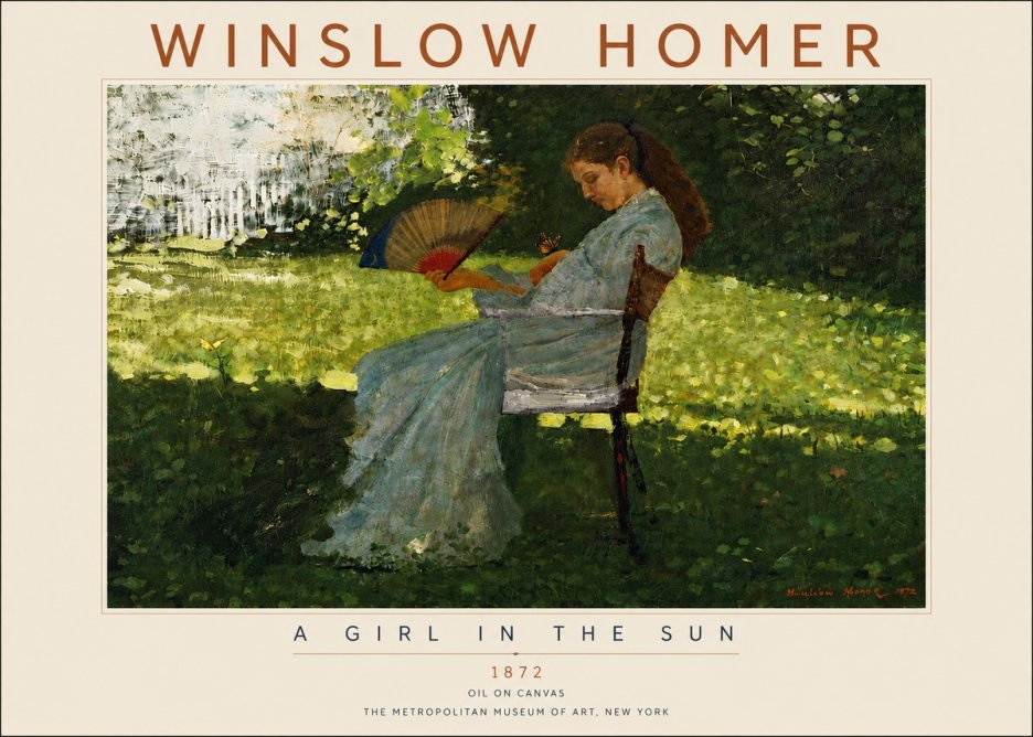 Winslow Homer A Girl in the Sun No4 - Juliste