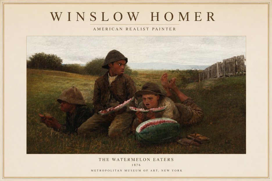 Winslow Homer The Watermelon Eaters No1 - Juliste