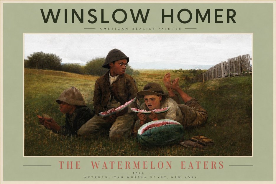 Winslow Homer The Watermelon Eaters No2 - Juliste