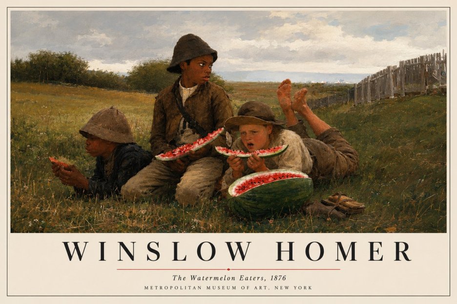 Winslow Homer The Watermelon Eaters No3 - Juliste