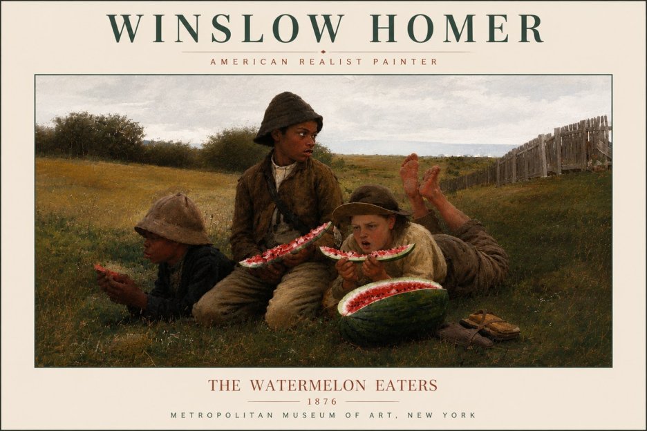 Winslow Homer The Watermelon Eaters No6 - Juliste
