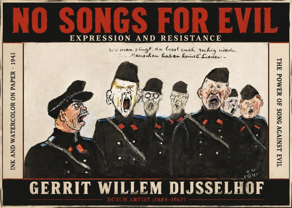 Gerrit Willem Dijsselhof Where Men Sing, There You May Rest in Peace; Evil People Have No Songs. No3 - Juliste