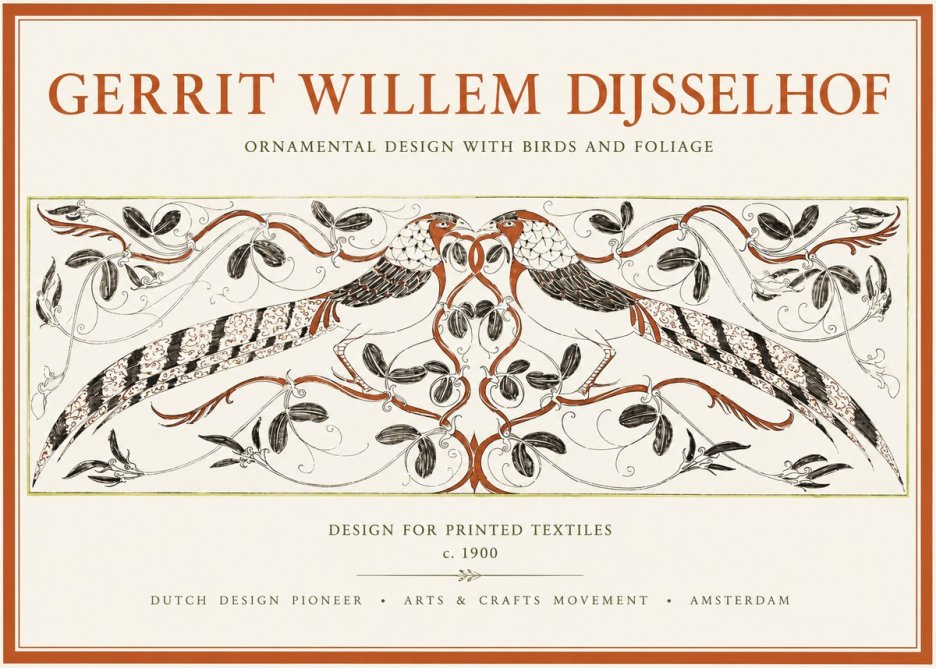 Gerrit Willem Dijsselhof Ornamental Design with Birds and Foliage No1 - Juliste