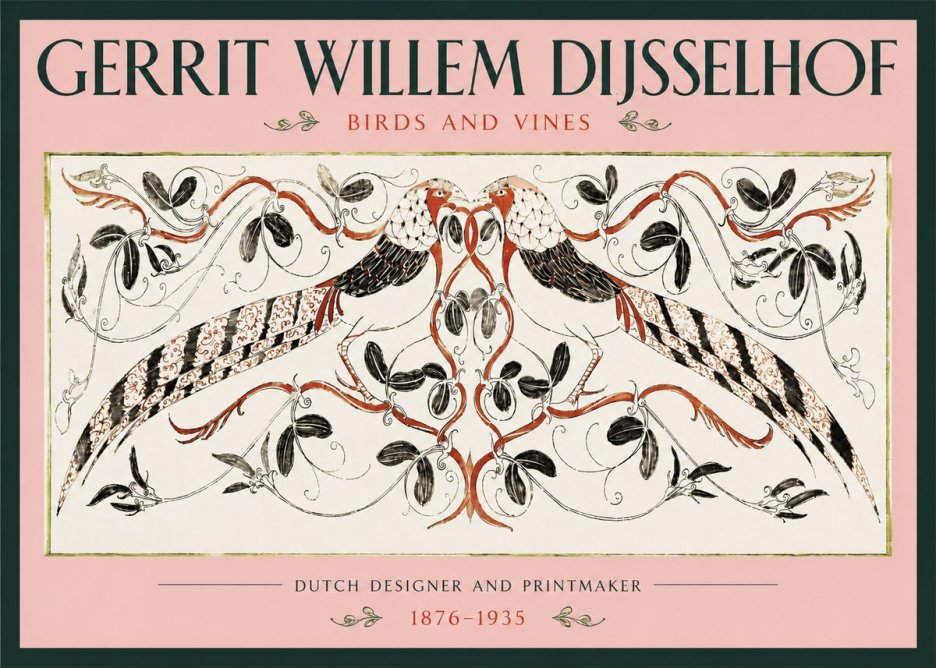 Gerrit Willem Dijsselhof Ornamental Design with Birds and Foliage No3 - Juliste