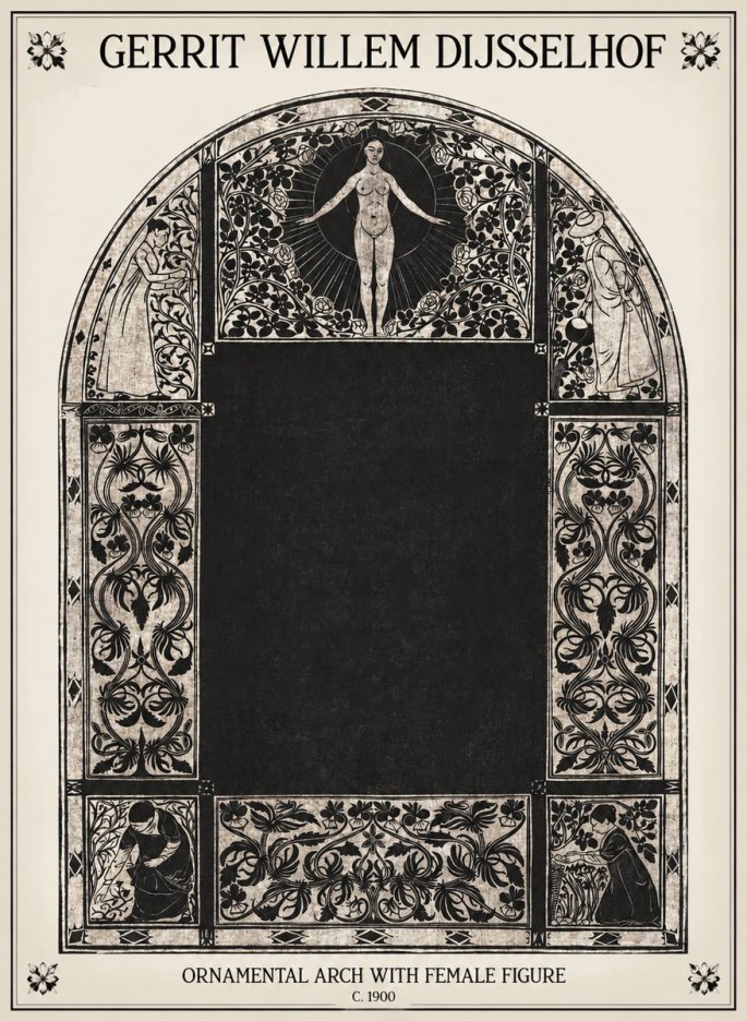 Gerrit Willem Dijsselhof Ornamental Composition - Design for a Printed Panel No2 - Juliste