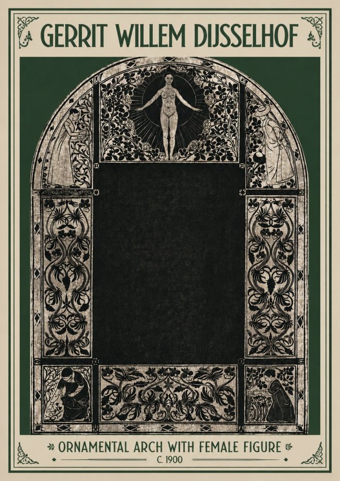 Gerrit Willem Dijsselhof Ornamental Composition - Design for a Printed Panel No4 - Juliste
