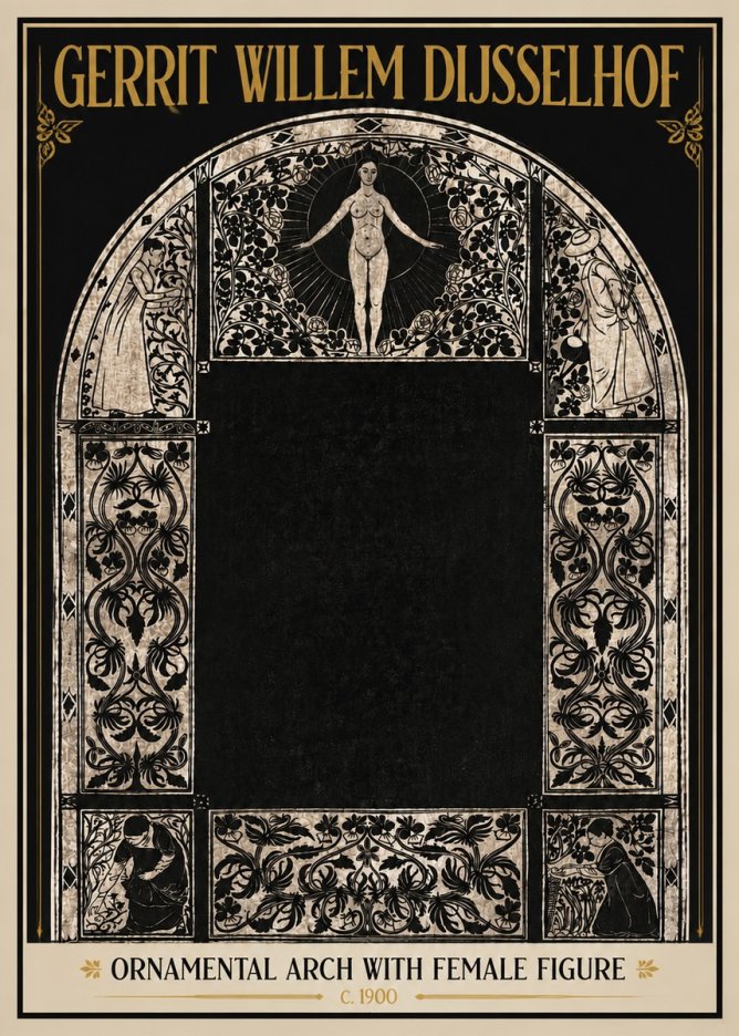 Gerrit Willem Dijsselhof Ornamental Composition - Design for a Printed Panel No6 - Juliste
