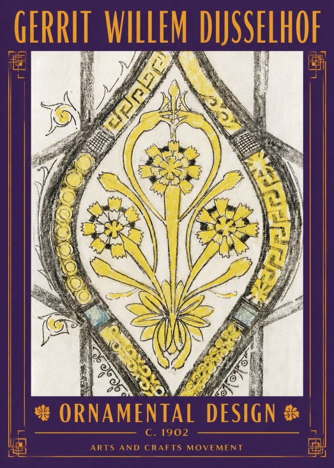 Gerrit Willem Dijsselhof Ornamental Design No4 - Juliste