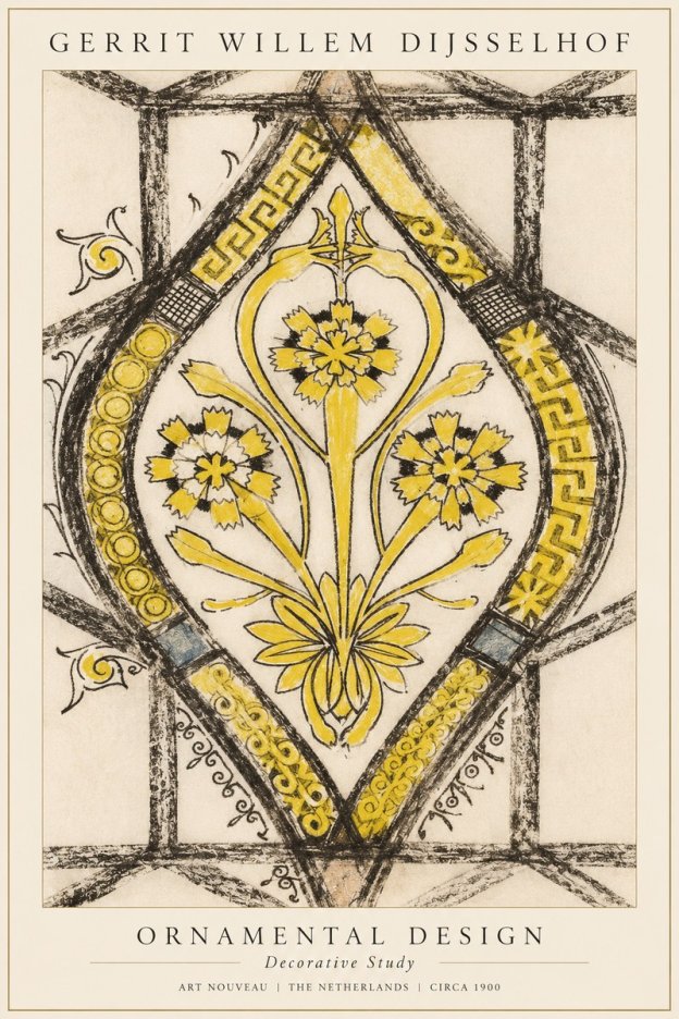 Gerrit Willem Dijsselhof Ornamental Design No5 - Juliste