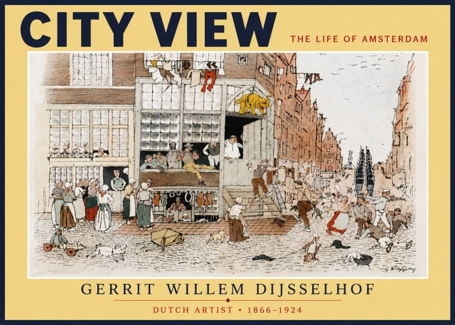Gerrit Willem Dijsselhof Street Scene in Amsterdam No6 - Juliste
